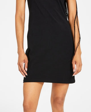 Tommy Jeans Women's Foil Logo Dress Black Size Large