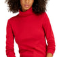 Tommy Hilfiger Women's Long Sleeve Cotton Turtleneck Top Red Size Medium