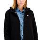 Tommy Hilfiger Women's Hooded Fleece Zip Up Jacket Black Size Small