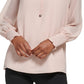 Calvin Klein Women's Tie Front Chiffon Peasant Blouse Pink Size X-Large