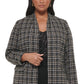 Calvin Klein Women's Plaid Tweed Topper Jacket Black Size 22W