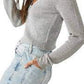 Free People Women's Emmaline Metallic Cardigan Gray Size Medium
