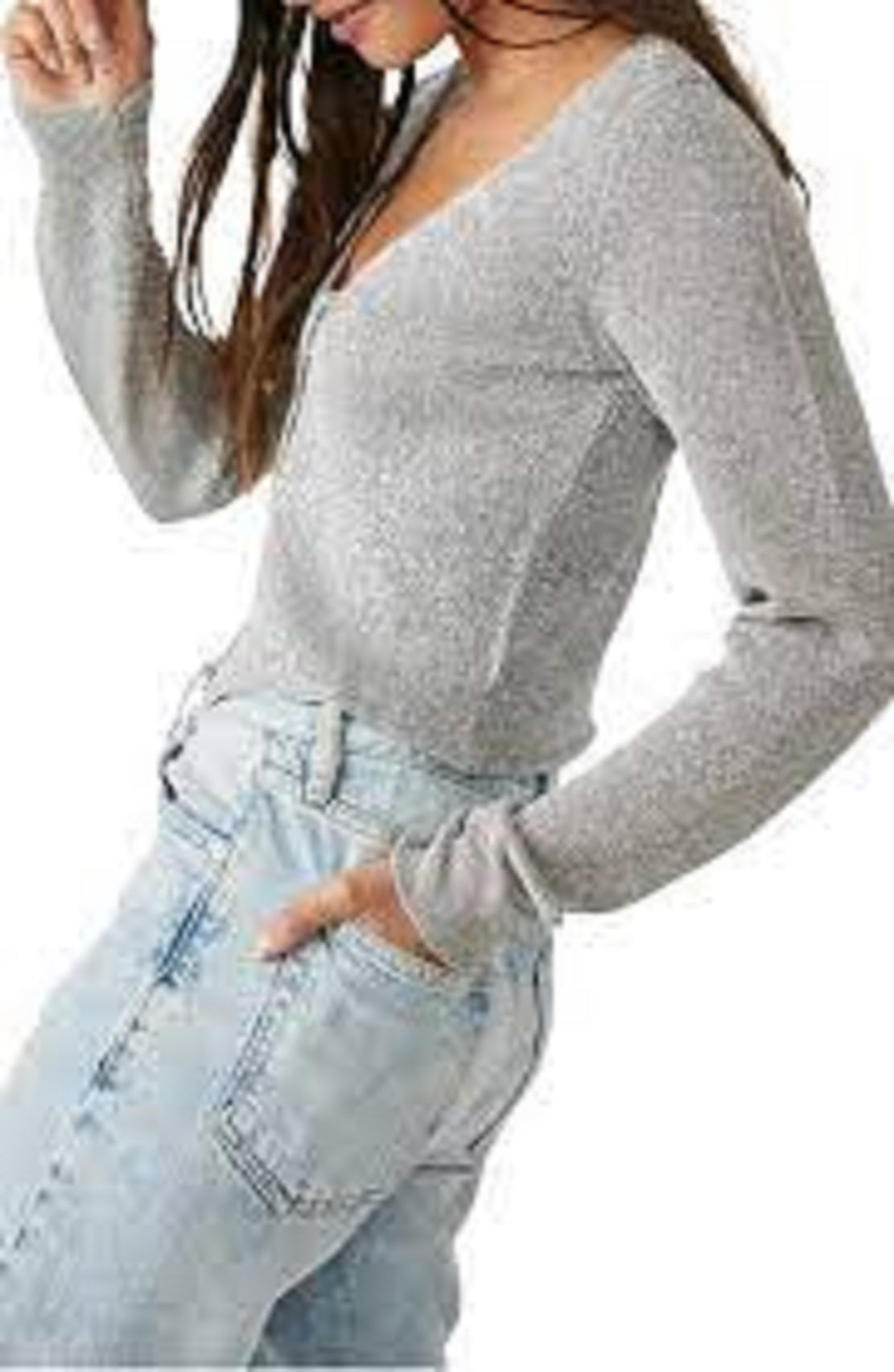 Free People Women's Emmaline Metallic Cardigan Gray Size Medium