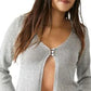 Free People Women's Emmaline Metallic Cardigan Gray Size Medium