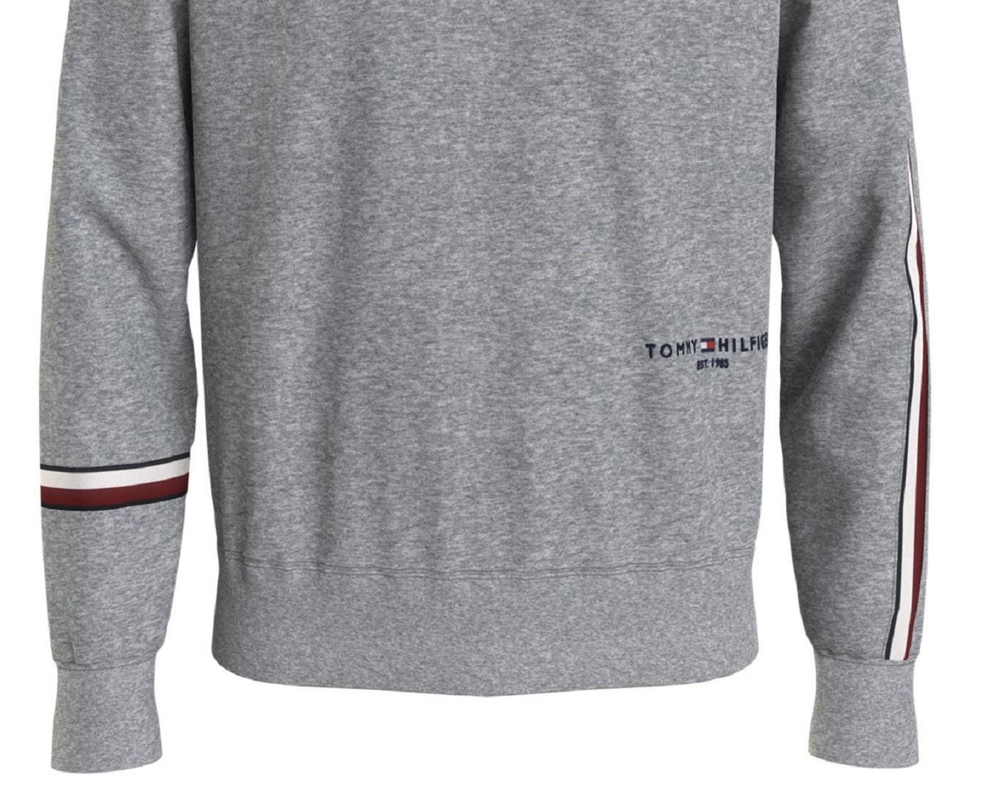 Tommy Hilfiger Men's New Global Stripe Crewneck Sweatshirt Gray Size Medium