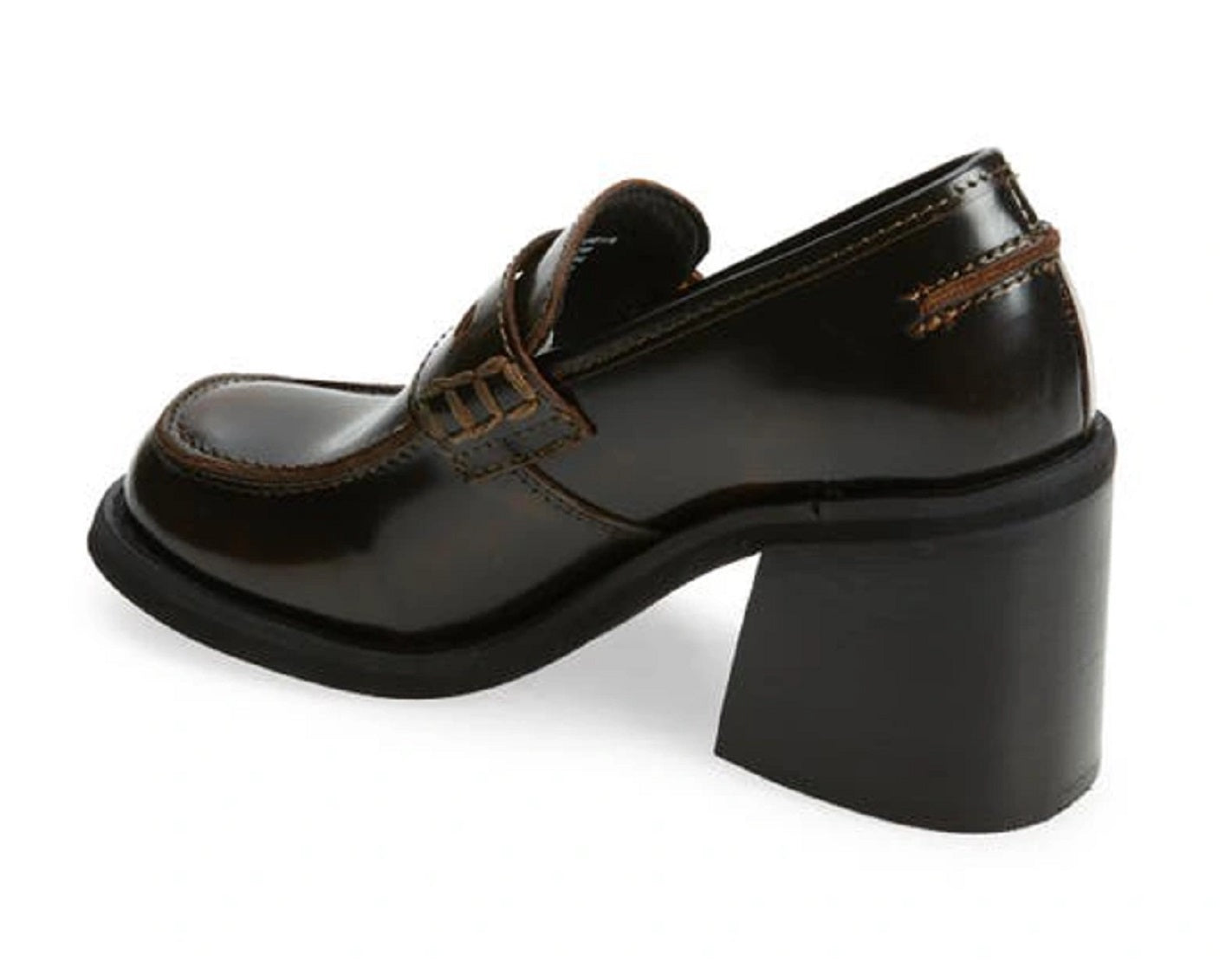Steve Madden Women's Universe Penny Loafer Pump Brown Size 8.5 M
