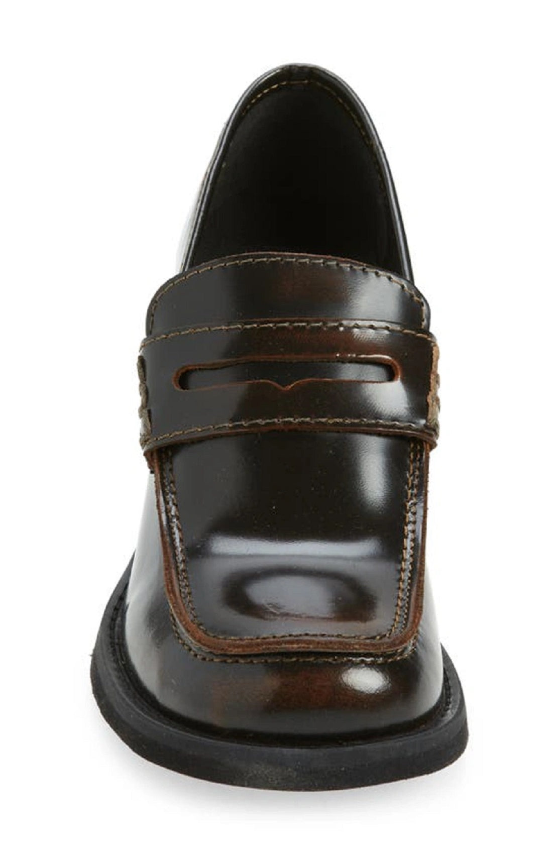 Steve Madden Women's Universe Penny Loafer Pump Brown Size 8.5 M
