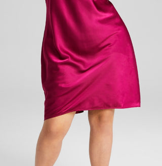 And Now This Women's Satin Keyhole Halter Dress Pink Size 2X