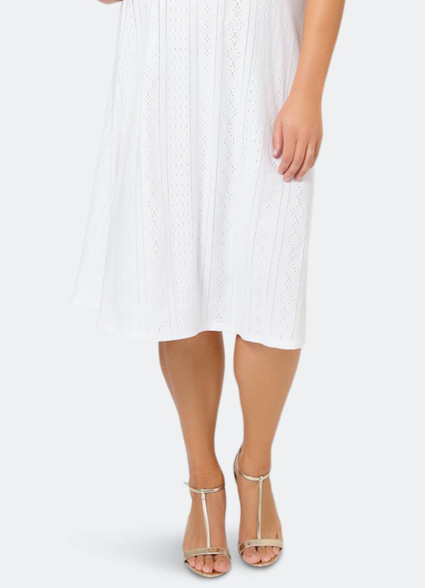 Leota Women's Aaliyah Eyelet Dress White (Curve) 2X