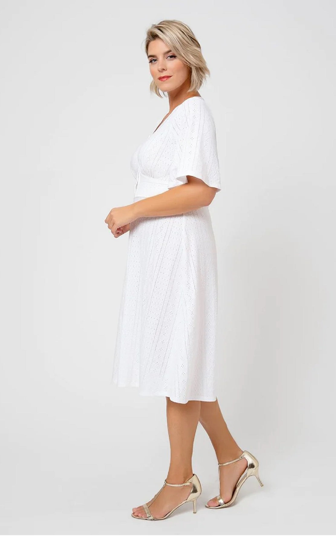 Leota Women's Solid Lord & Taylor Aaliyah Dress White Size 3X