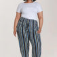 Leota Women's Poolside Stripe Tuxedo Jogger Pants Blue Size 3L