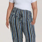 Leota Women's Poolside Stripe Tuxedo Jogger Pants Blue Size 3L