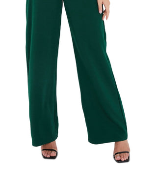 Quiz Women's Embellished Sleeveless Wide Leg Jumpsuit Green Size 10