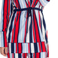 Verona Women's Giorgia Striped Stand Collar Tunic Top Red Size Large