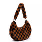 Skinnydip London Women's Kiely Checkerboard Fluff Shoulder Bag Brown Size Regular