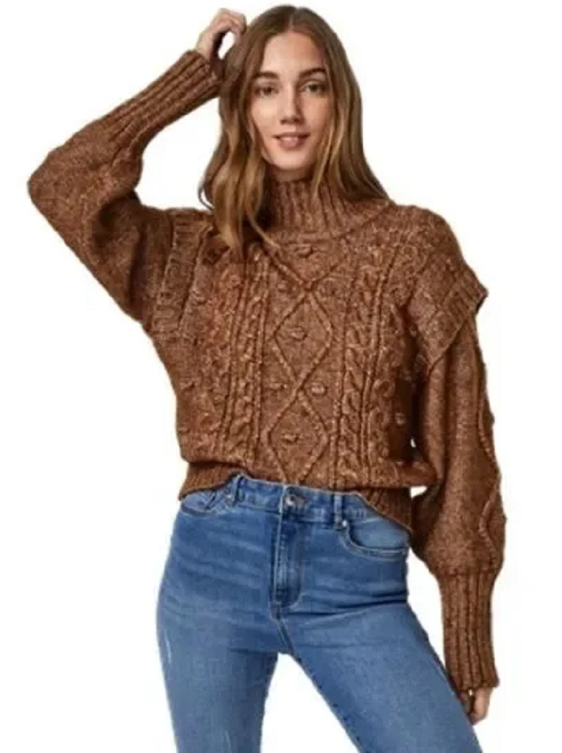 VERO MODA Women's Sweater Brown Size X-Large