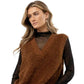 VERO MODA Women's Lucia Sweater Vest Brown