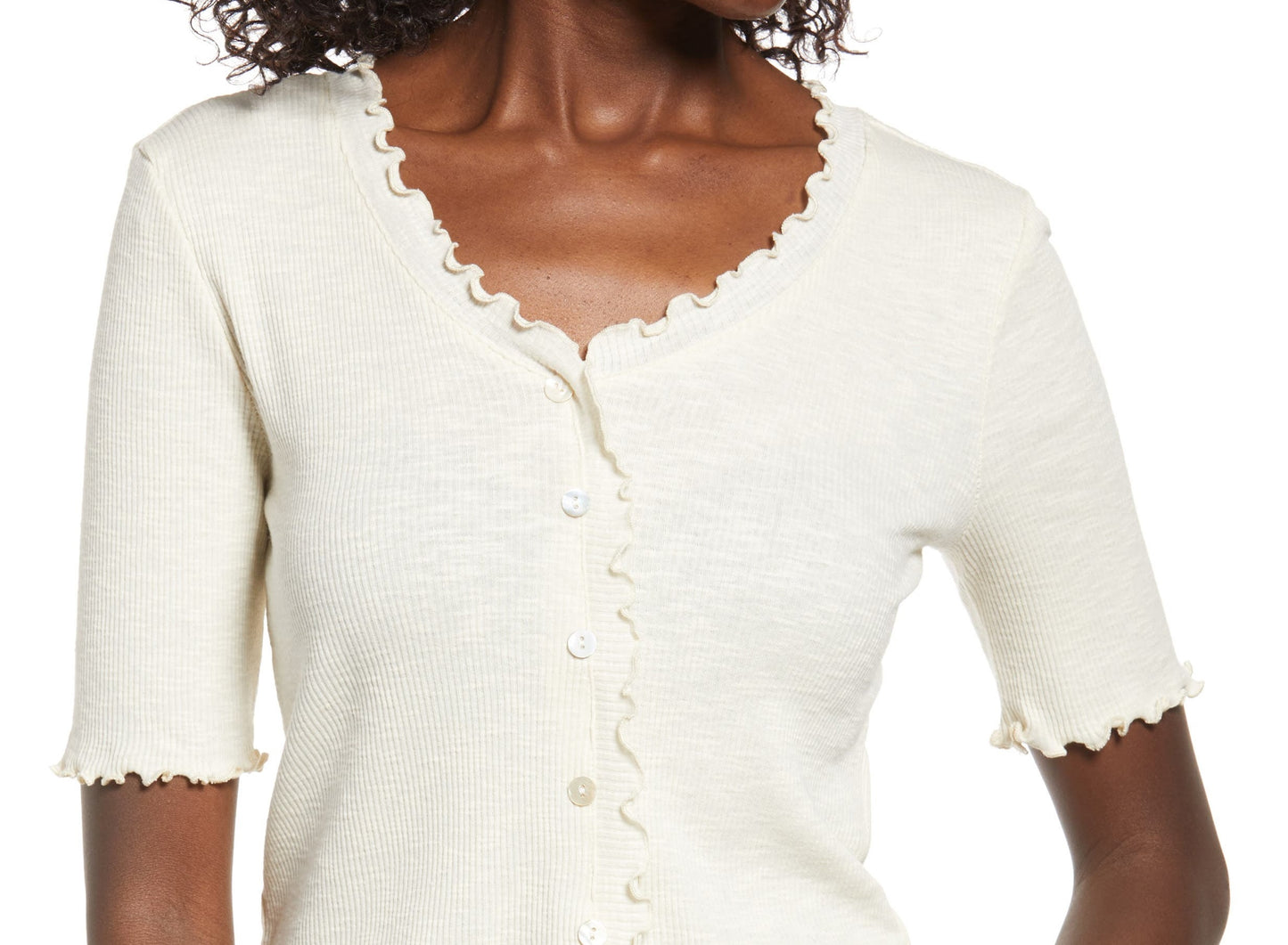 VERO MODA Women's Hailey Ribbed Top White Size Small