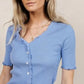 VERO MODA Women's Hailey Ribbed Top Blue Size X-Large