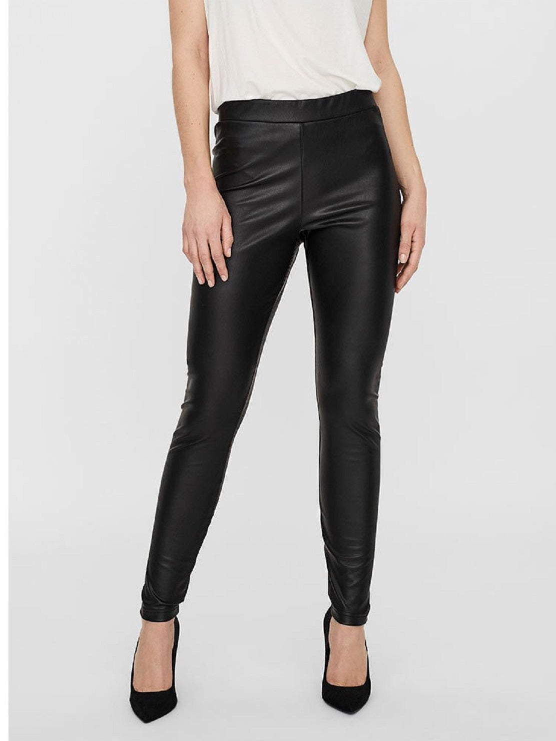 VERO MODA Women's Pepper Vegan Leather Pants Black Size X-Small