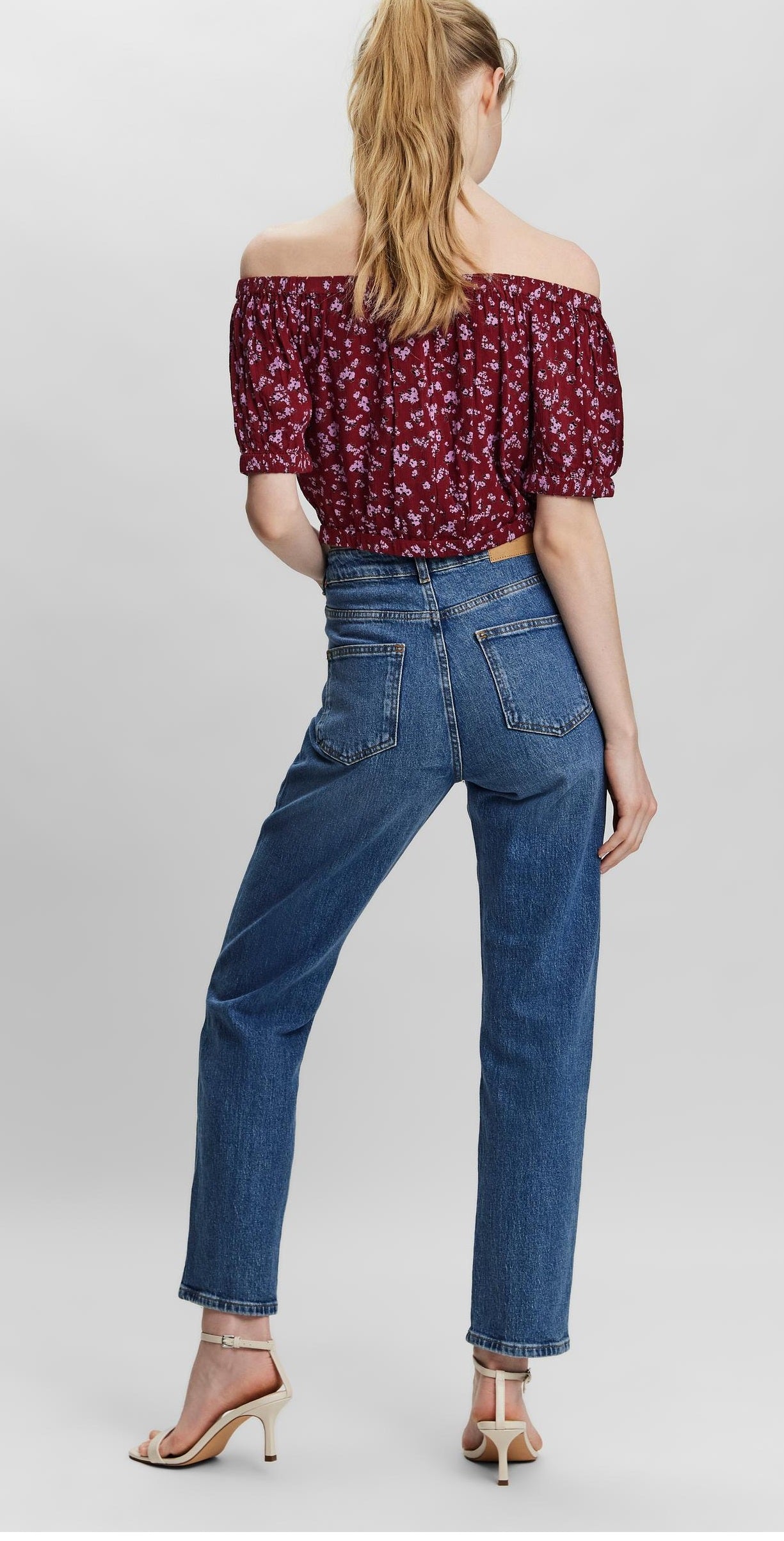 VERO MODA Women's Tatum Floral Top Red Size X-Large