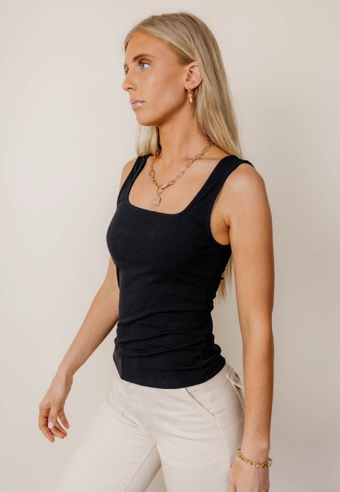 VERO MODA Women's Huntley Tank Top Black Size Medium