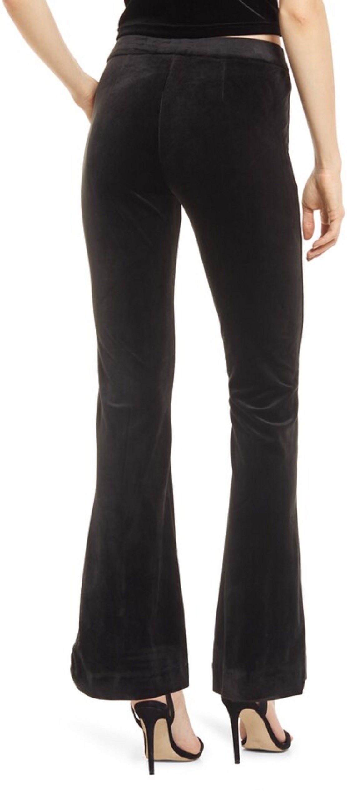 VERO MODA Women's Velvet Flare Pants Black Size X-Large