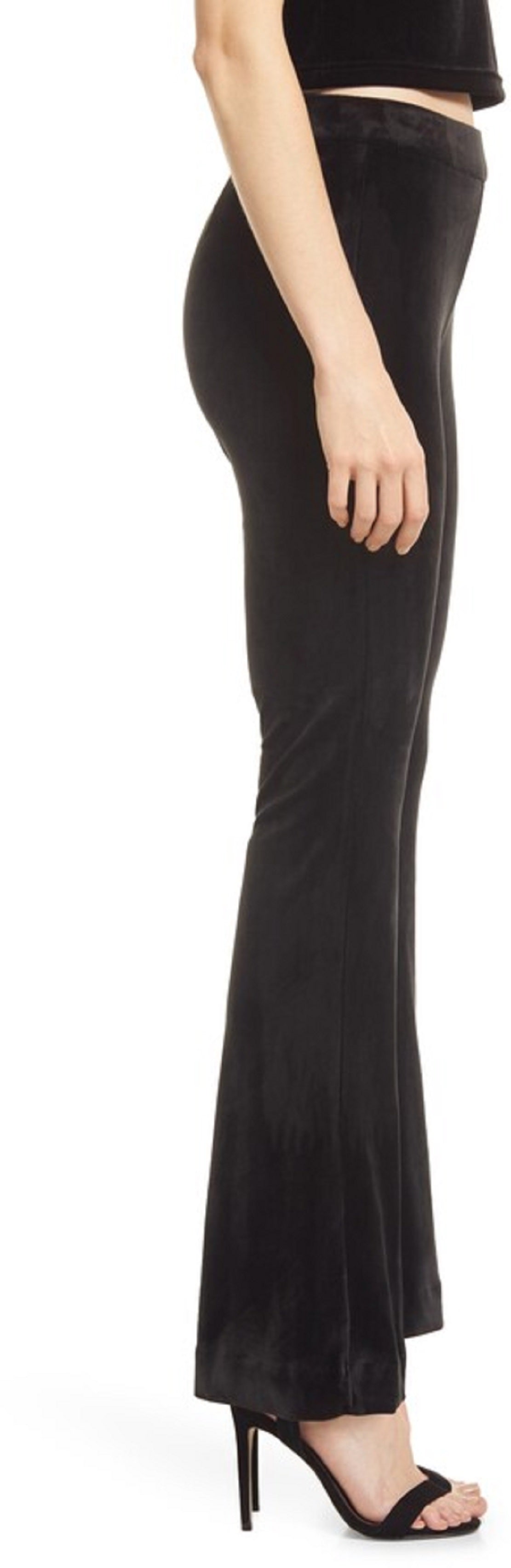 VERO MODA Women's Velvet Flare Pants Black Size X-Large