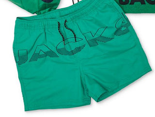 Jack & Jones Men's 3 Pc Swim Trunks Towel & Drawstring Beach Bag Set Green Size Medium