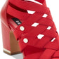 DKNY Women's Strap Open Toe Classic Pumps Red Size 8.5M