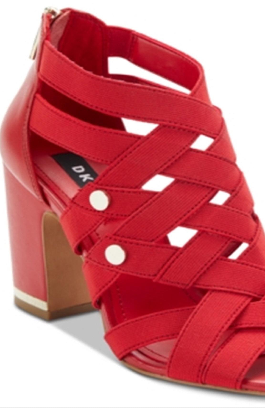 DKNY Women's Strap Open Toe Classic Pumps Red Size 8.5M