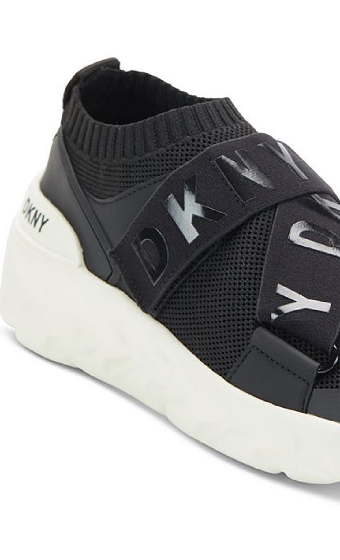 DKNY Women's Clara Logo Strap Sneaker Black Size 8