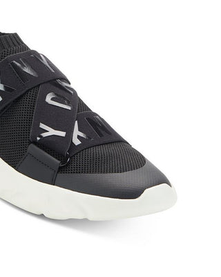 DKNY Women's Clara Logo Strap Sneaker Black Size 8