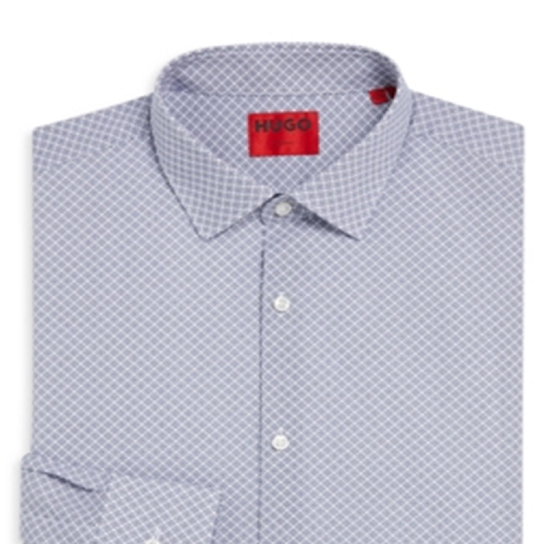 Hugo Boss Men's Mabel Micro Print Regular Fit Dress Shirt Blue Size Regular