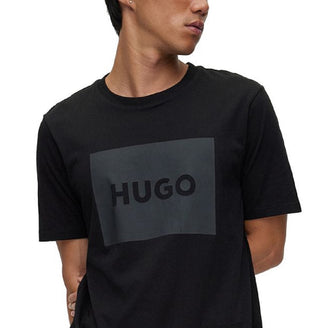 Hugo Boss Men's Dulive 222 Box Logo Print T-Shirt Black Size Medium