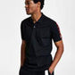 Hugo Boss Men's Dovember Classic Fit Checkered Logo Print Polo Shirt Black Size Medium