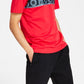 Hugo Boss Men's Dinotto Logo Tape T-Shirt Red Size Medium