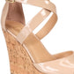 Material Girl Women's Steffy Peep Toe Casual Platform Sandals Brown Size 8 M