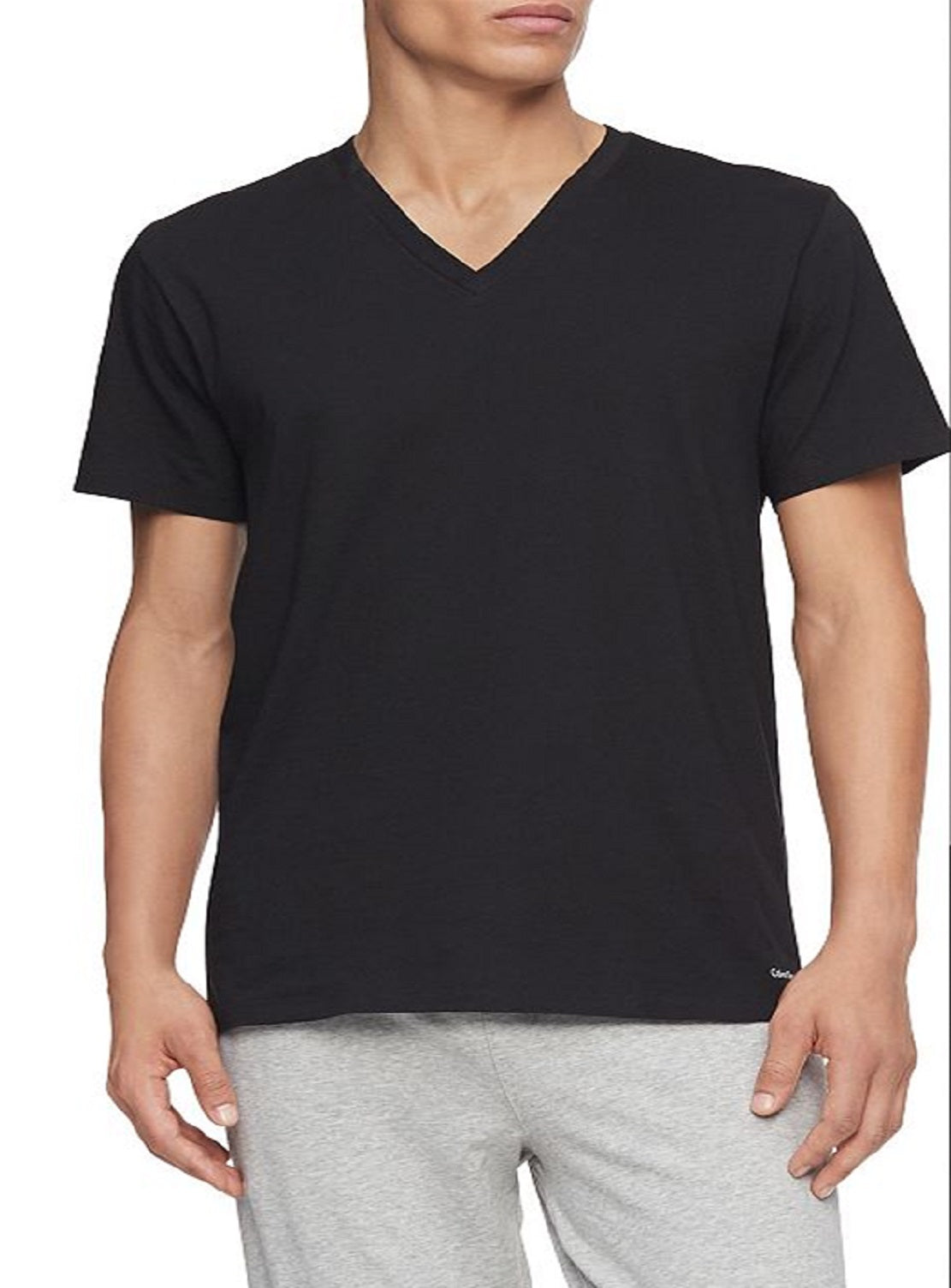 Calvin Klein Women's 3 Pack Cotton V Neck T-Shirt Black Size Large