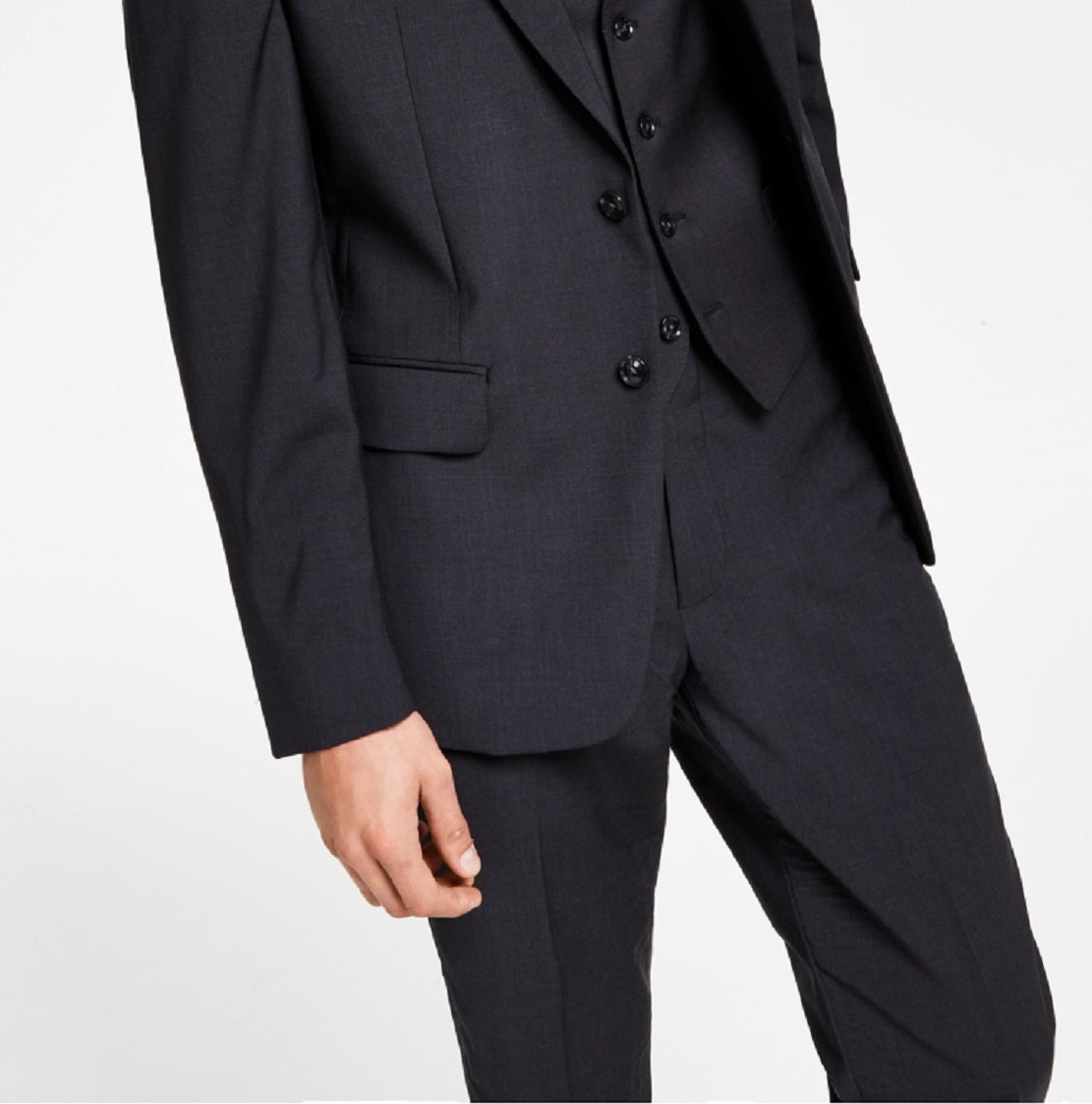 Calvin Klein Men's Infinite Stretch Solid Slim Fit Suit Jacket Black Size 42