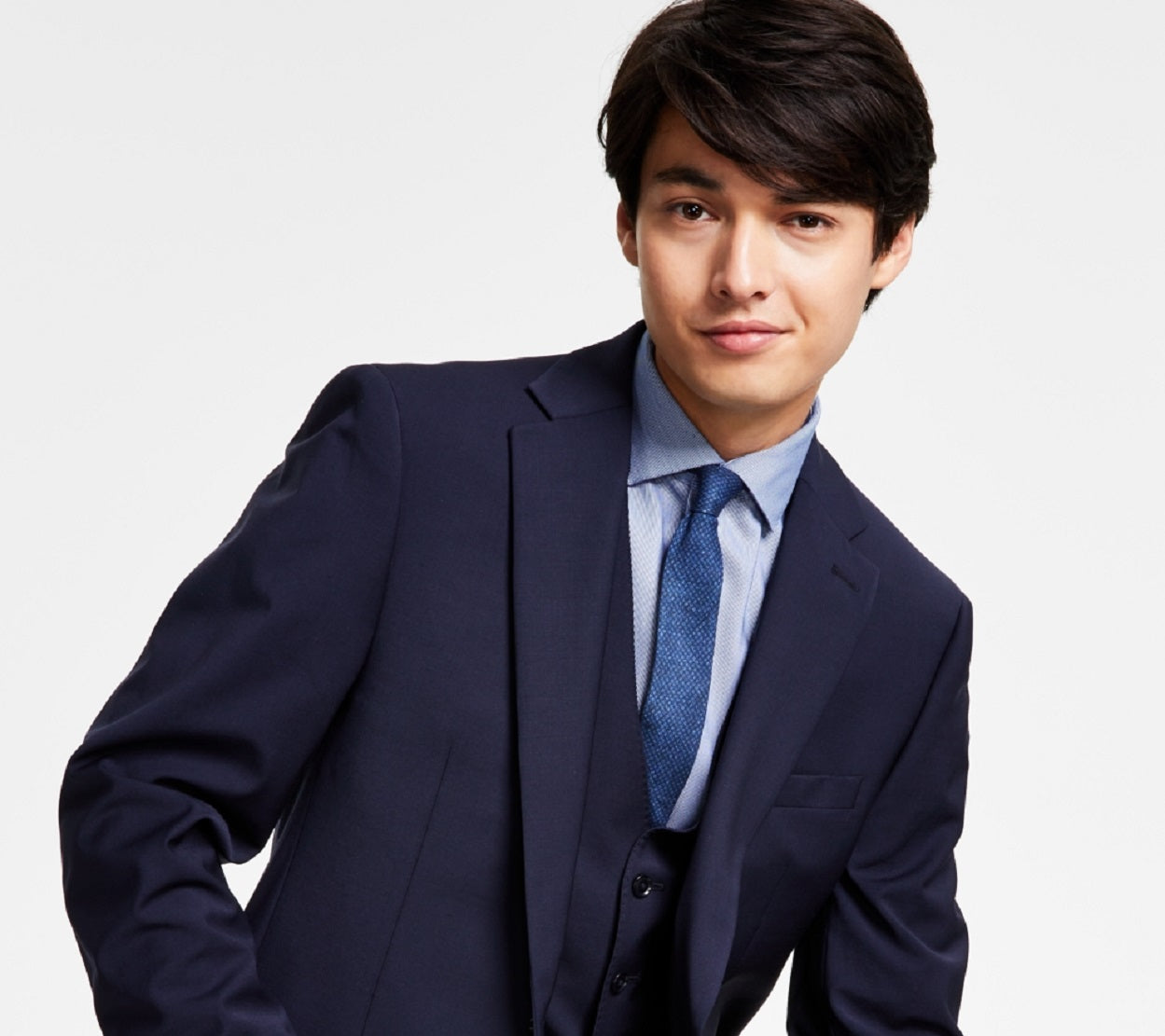 Calvin Klein Men's Infinite Stretch Solid Slim Fit Suit Jacket Blue Size 42