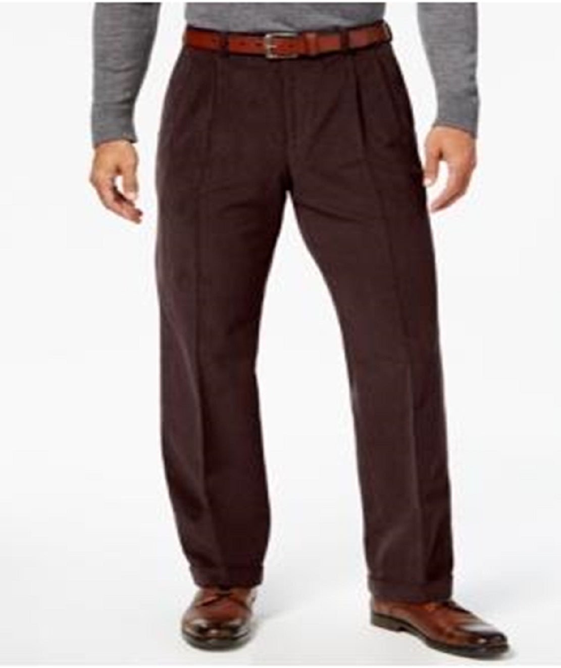 Ralph Lauren Men's Pleated Casual Corduroy Pants Brown Size 32X34