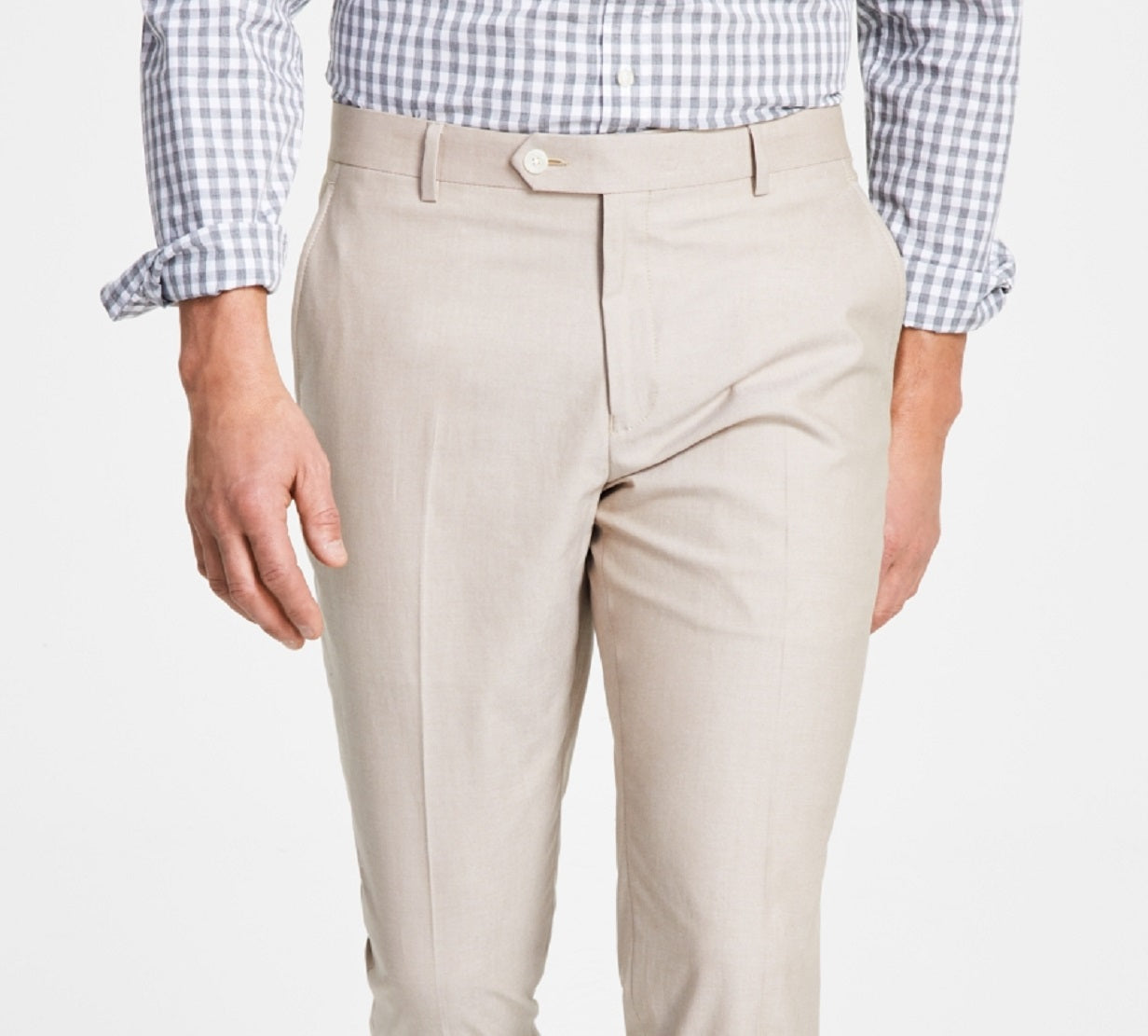 Tommy Hilfiger Men's Modern Fit Th Flex Stretch Chambray Suit Separate Pant Brown Size 32X30