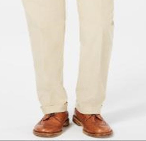 Ralph Lauren Men's Classic Regular Fit Corduroy Double Reverse Pleated Dress Pants Brown Size 34X32