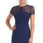 JS Collections Women's Illusion Sheath Dress Blue Size 10
