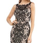JS Collections Women's Embroidered Side Slit Gown Black Size 12