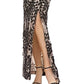 JS Collections Women's Embroidered Side Slit Gown Black Size 12