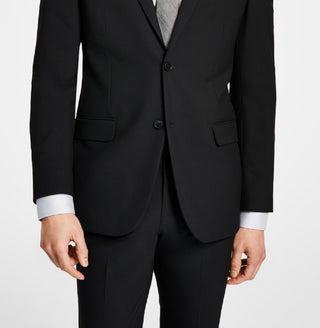DKNY Men's Modern Fit Stretch Suit Jacket Black Size 38
