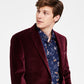 Alfani Men's Slim Fit Solid Velvet Blazer Red Size 40