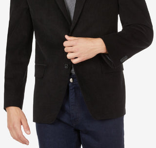 Michael Kors Men's Modern Fit Corduroy Blazer Black Size 38